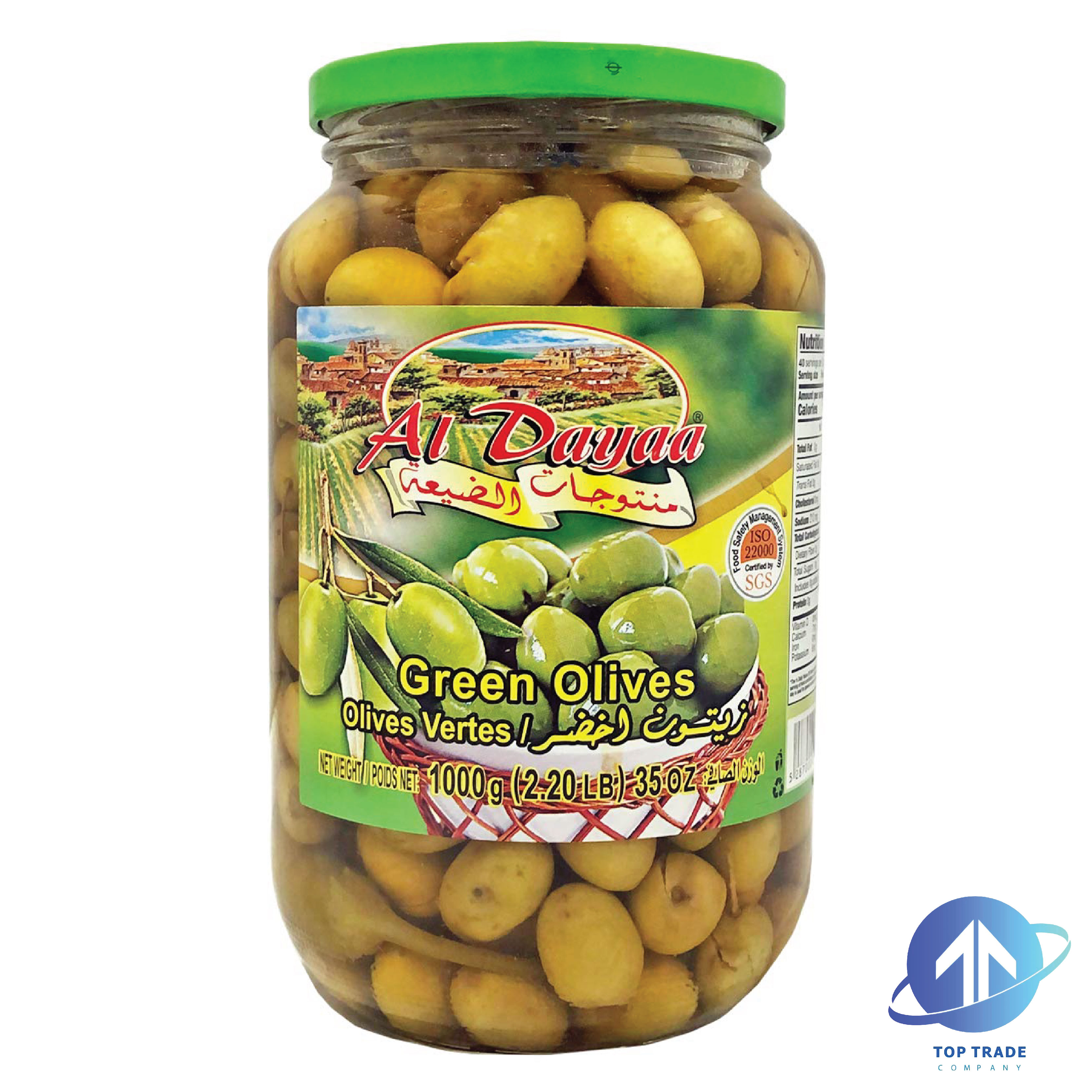 Al Dayaa Green Olives 1KG