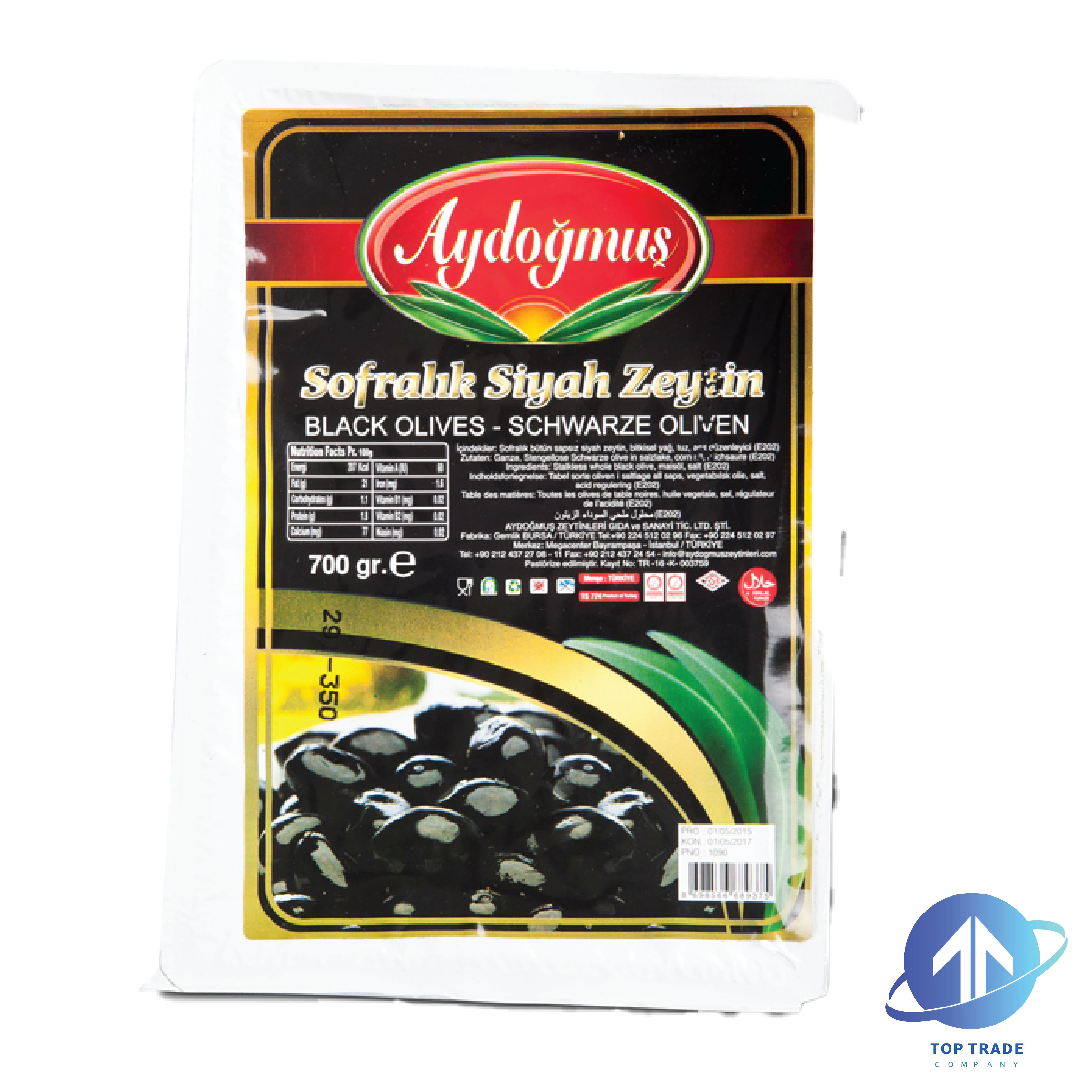 Aydogmus Black Olives Vacume 700gr