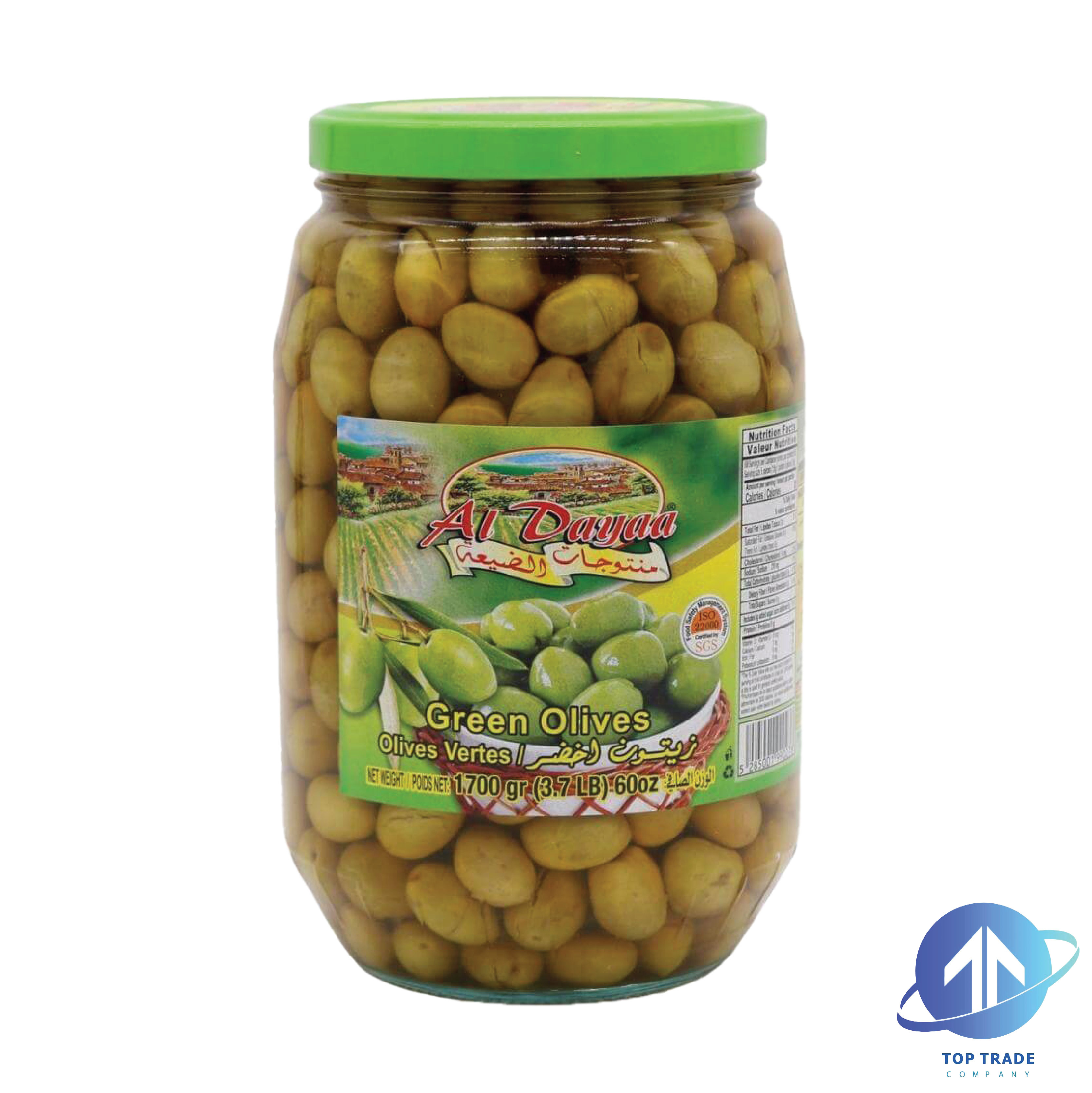 Al Dayaa Green Olives 1700gr